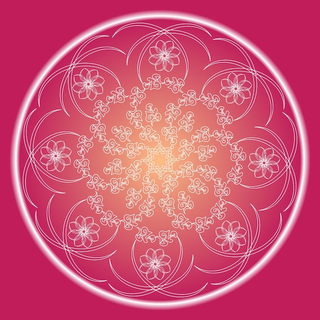 Conception De Henné Arabe De Médaillon De Mandala, Symbole Du Yoga.