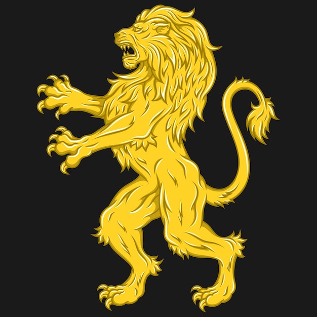 Conception Héraldique De Lion Rampant