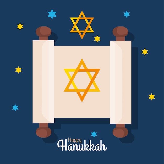 Conception Heureuse De Hanukkah Torah, Célébration De Vacances Festival De Religion Judaïsme Traditionnel Et Culture