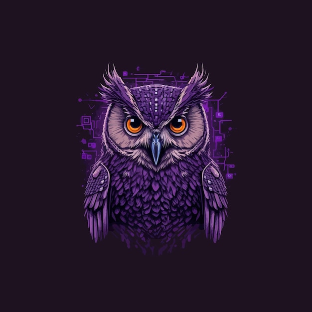 conception de hibou violet pour t-shirt