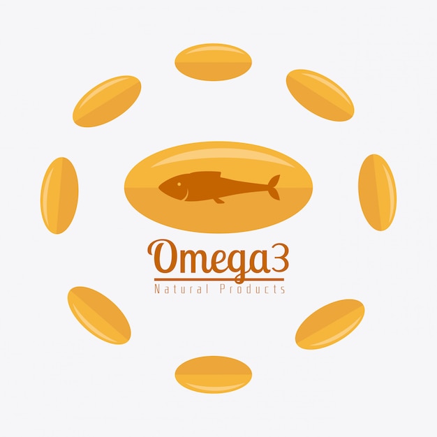 Vecteur conception d'huile omega.