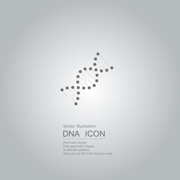 Vecteur conception d'icône d'adn. isolé sur fond gris.