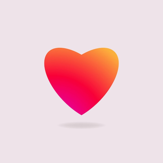 conception d'icône d'amour minimaliste 3d