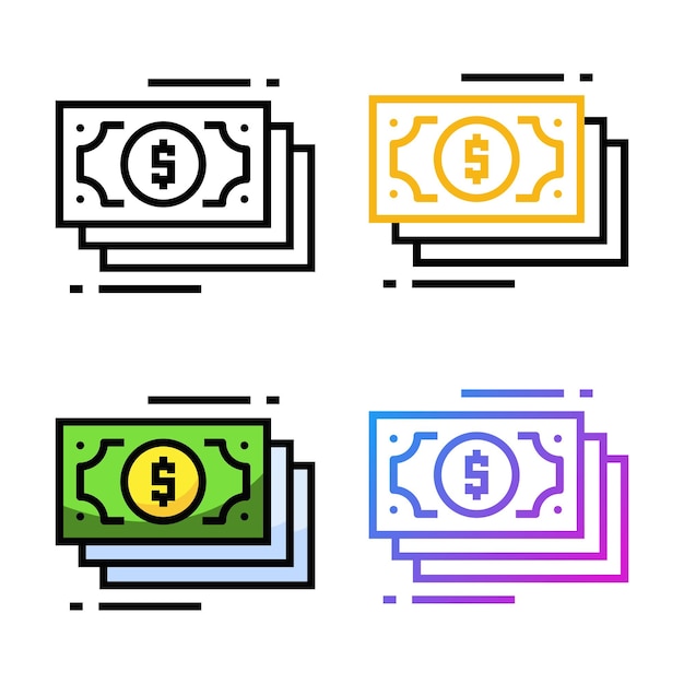 Conception d'icône d'argent en quatre couleurs de variation