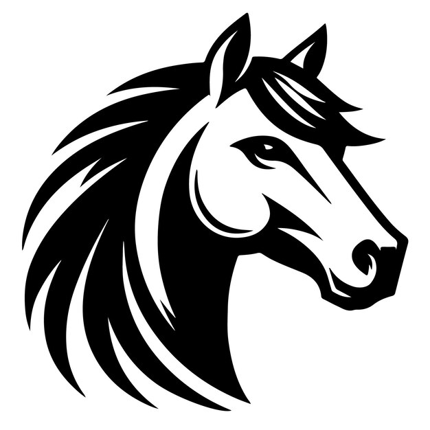 Vecteur conception d'icône d'art vectoriel à tête de cheval