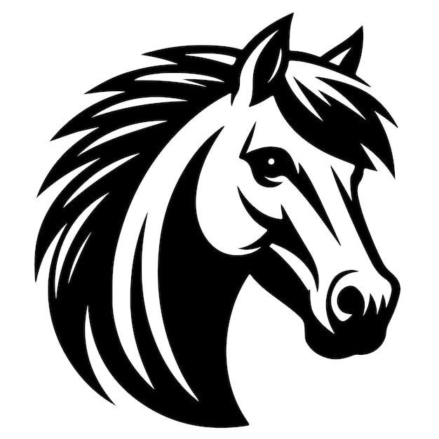 Vecteur conception d'icône d'art vectoriel à tête de cheval