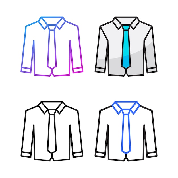 Vecteur conception d'icône de chemise en quatre couleurs de variation