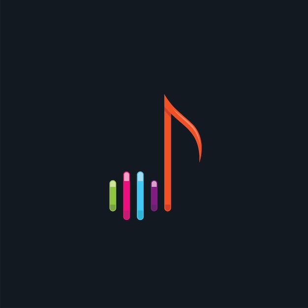 Vecteur conception d'icône de croche de note pour la conception de concept d'application musicale