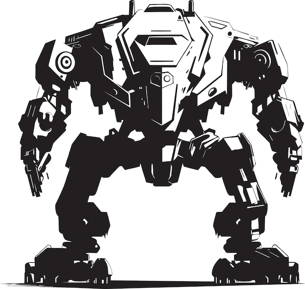 Vecteur la conception de l'icône du guerrier titan noir l'icône de l'enforçant robotique de la guerre