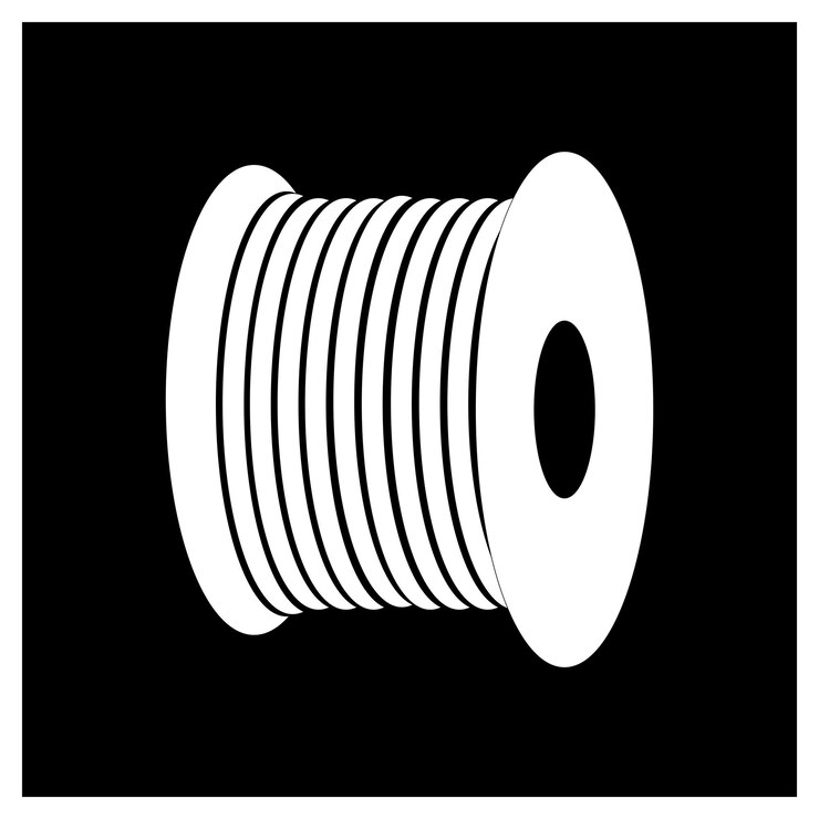Vecteur conception de l'icône du rouleau de câble