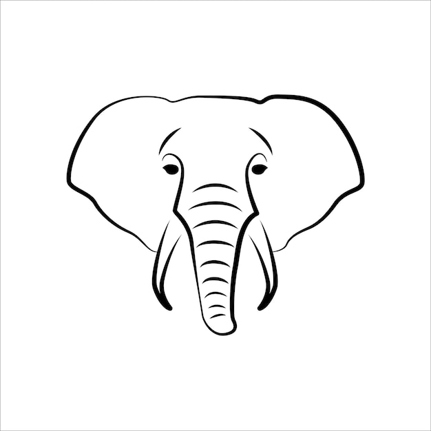 Vecteur conception d'icône de logo d'art de ligne d'éléphant vecteur d'illustration d'icône de logo animal minimaliste moderne simple