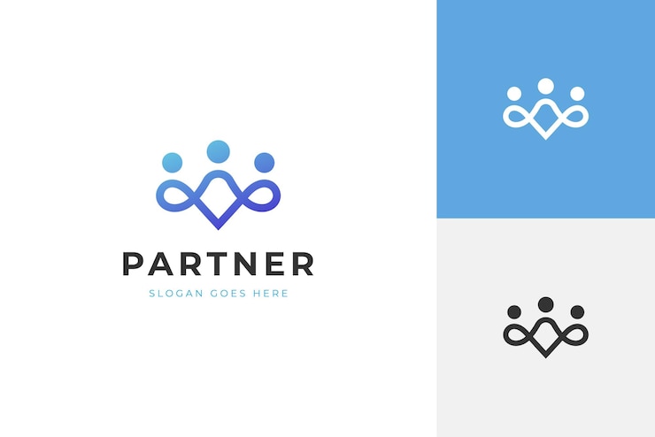 Vecteur conception d'icône de logo de communauté de personnes avec élément graphique créatif de trois personnes pour le démarrage du groupe de logo de l'équipe partenaire ou le symbole de travail d'équipe