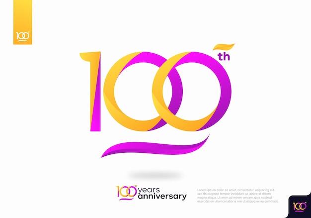 Conception D'icône De Logo Numéro 100, Numéro De Logo Du 100e Anniversaire, Anniversaire 100