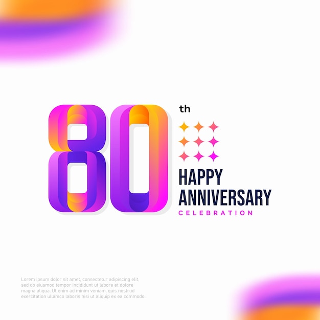 Conception D'icône De Logo Numéro 80, Numéro De Logo D'anniversaire De 80 Ans, Anniversaire 80