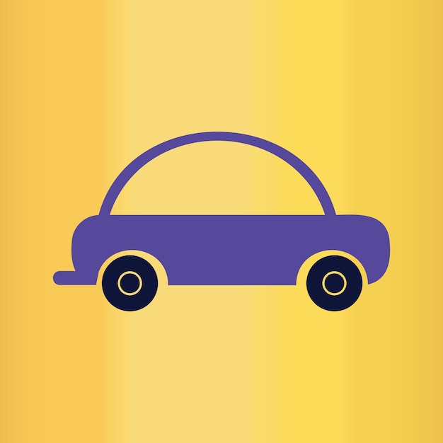 Vecteur conception d'icône de logo de voiture jouet avec modèle de fond orange