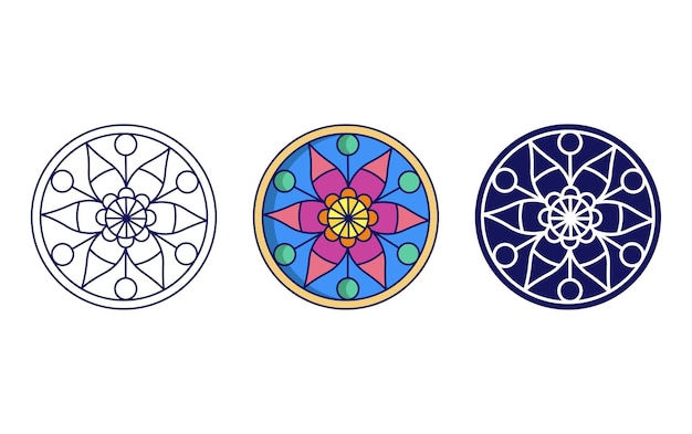 Vecteur conception d'icône de mandala, vecteur d'ornement géométrique