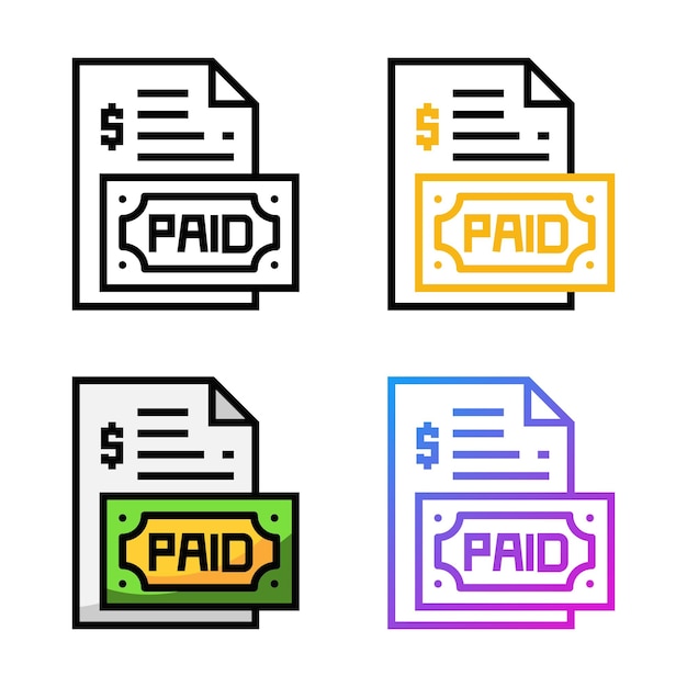 Conception d'icône de paiement en quatre couleurs de variation