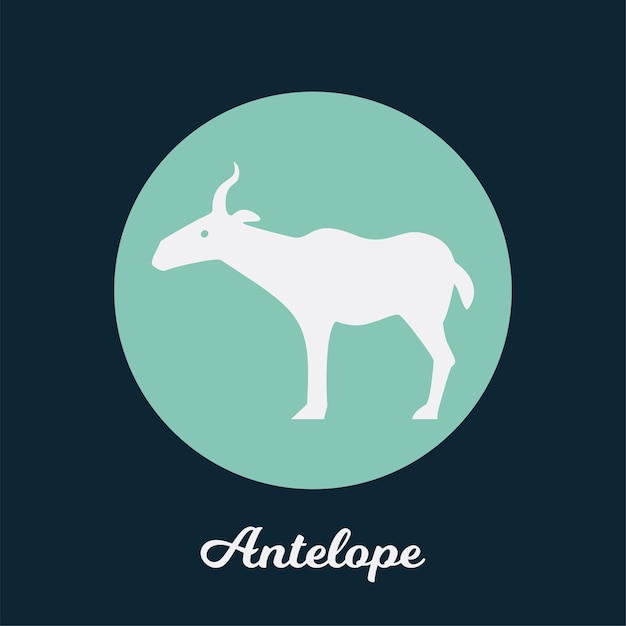 Conception d'icône plate antilope, élément de symbole de logo