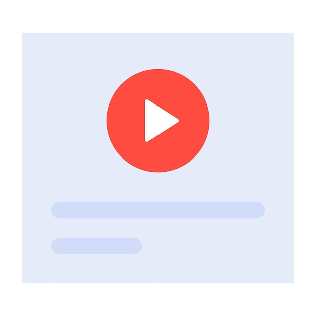 Une conception d'icône plate de vidéo