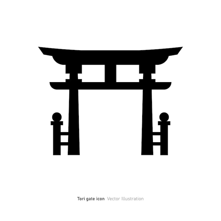 Vecteur la conception de l'icône de la porte torii isolée sur une illustration vectorielle de fond blanc