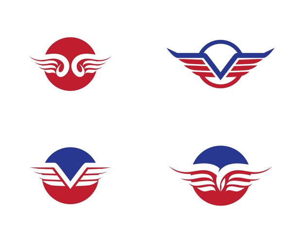 Conception D'icône De Vecteur De Modèle De Logo D'aile De Faucon