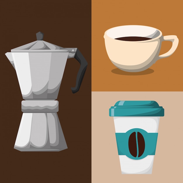 Vecteur conception d'icônes cofee