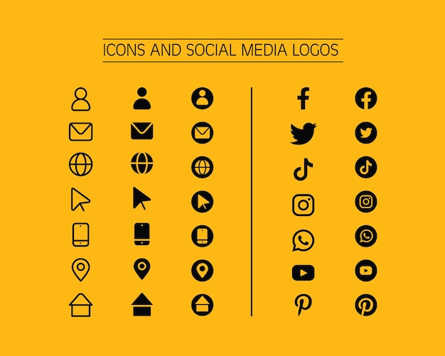 Vecteur conception d'icônes de contacts de médias sociaux