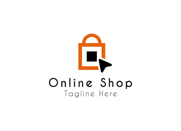 Vecteur conception d'icônes de logo de magasinage en ligne minimaliste et simple logo de boutique en ligne