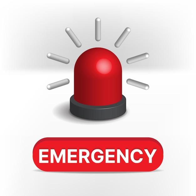 Vecteur conception d'icônes d'urgence minimales en 3d sur une illustration vectorielle à fond blanc