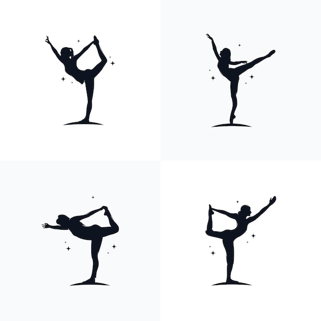 Vecteur conception d'identité de logo de yoga de pilates