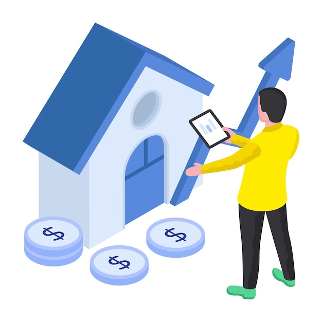 Vecteur une conception d’illustration de l’analyse immobilière