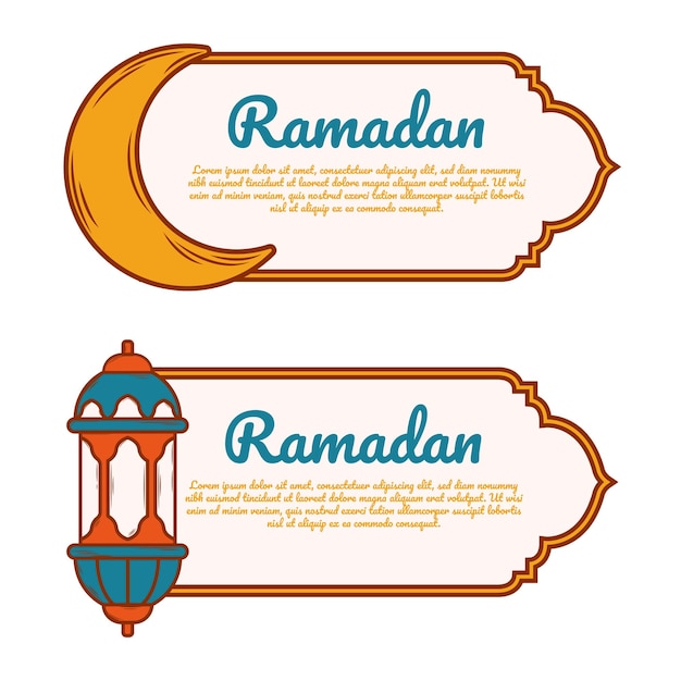 Conception d'illustration de cadre et de bannière de ramadan