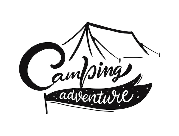 Vecteur conception d'illustration de camping aventure