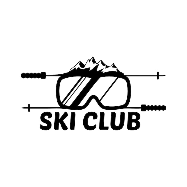 Vecteur conception d'illustration de club de ski