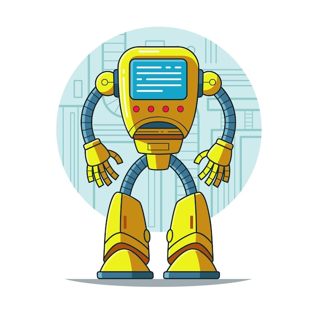 Conception d'illustration de dessin animé de mascotte de robot # 1