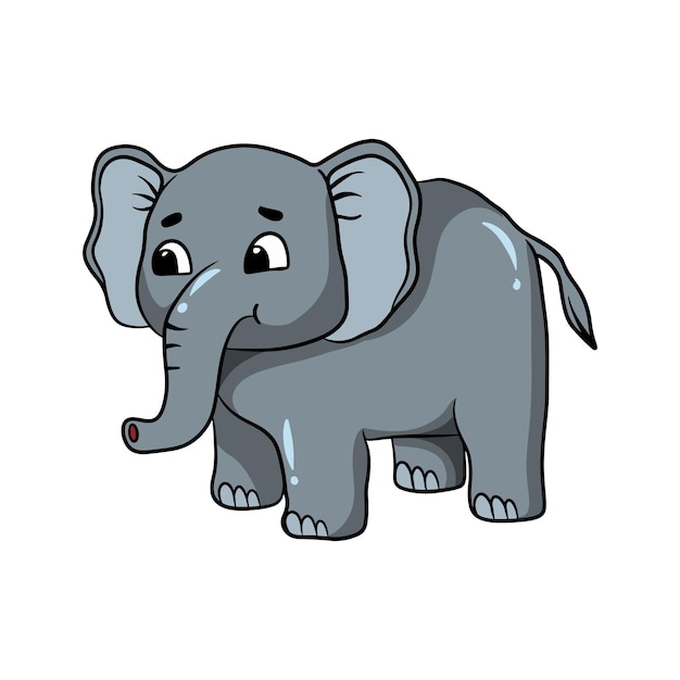 Conception d'illustration de dessin animé mignon éléphant marchant