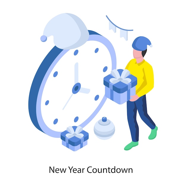 Une Conception D'illustration Du Compte à Rebours Du Nouvel An