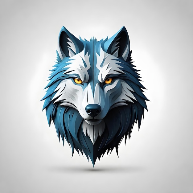 Conception de l'illustration du logo WOLF 3D VECTOR