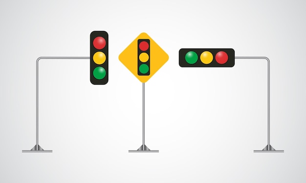 Vecteur conception d'illustration de feu de signalisation illustration vectorielle de panneau de signalisation