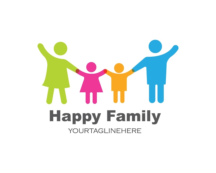 Conception d'illustration d'icône de vecteur de famille heureuse