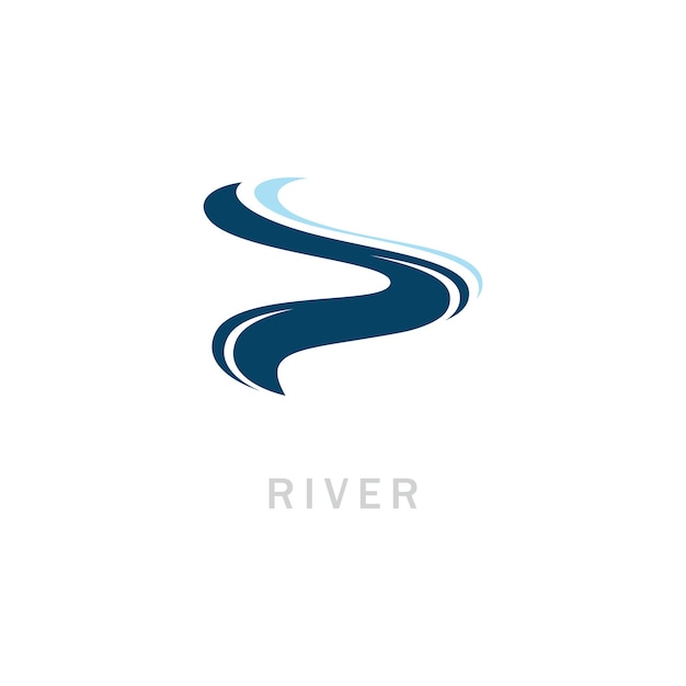 Conception d'illustration d'icône de vecteur de logo de rivière