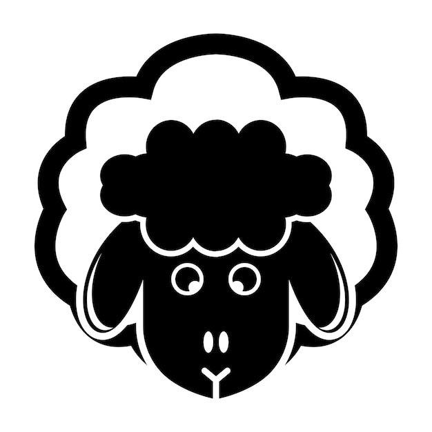 Conception d'illustration d'icône vectorielle de logo de mouton mignon