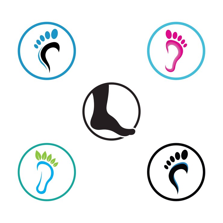Vecteur conception d'illustration d'images de logo de soins des pieds et de pas
