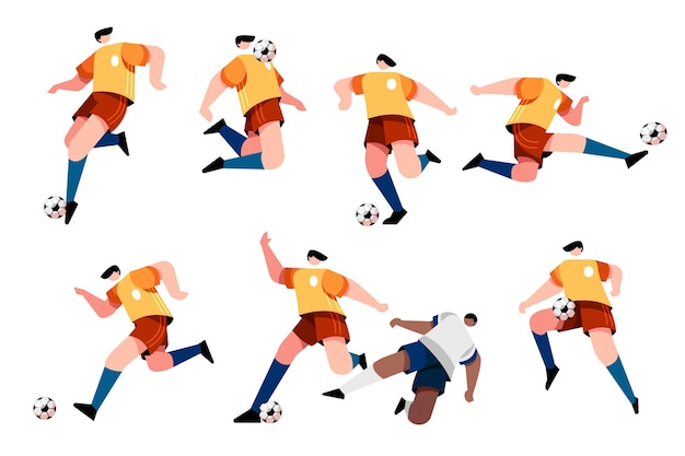 Conception D'illustration De Joueurs De Football