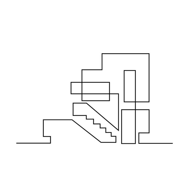 Conception D'illustration De La Ligne De La Maison D'architecture