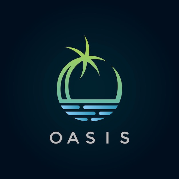 Conception D'illustration De Logo Plat Oasis Moderne