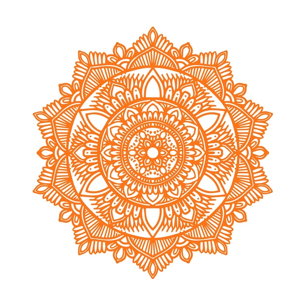 Conception D'illustration De Mandala Jaune Avec Ornement Radial