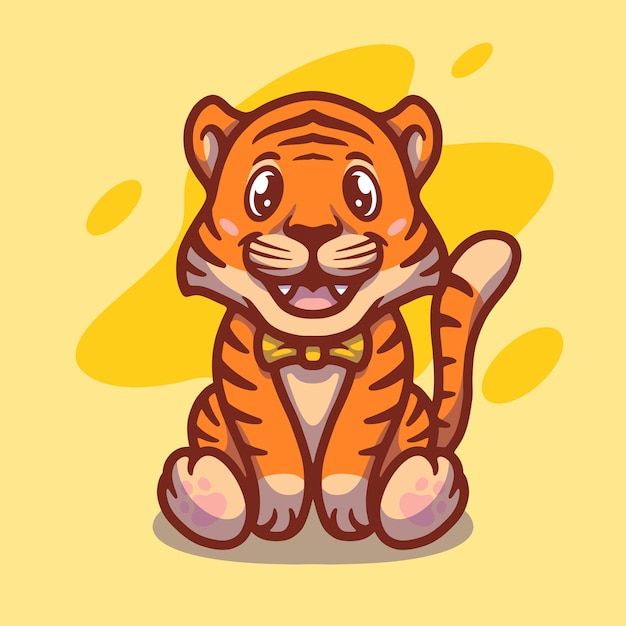 Vecteur conception d'illustration mascotte tigre mignon