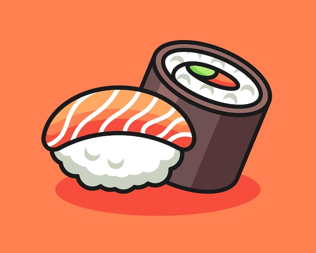 Vecteur conception d'illustration mignonne de sushi