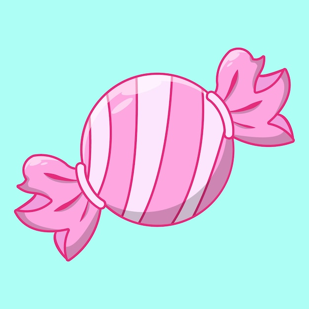 Conception d'illustration de personnage de style dessin animé mignon bonbon enveloppé bonbon sucré bonbon rose bonbon